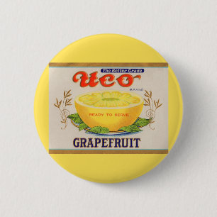 1930s Uco Brand Grapefruit label 2 Inch Round Button