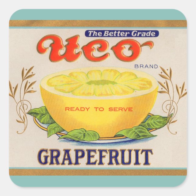 1930s Uco Brand Grapefruit label stickers (Front)