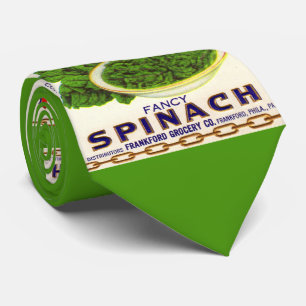 1930s Unity fancy spinach can label print Tie