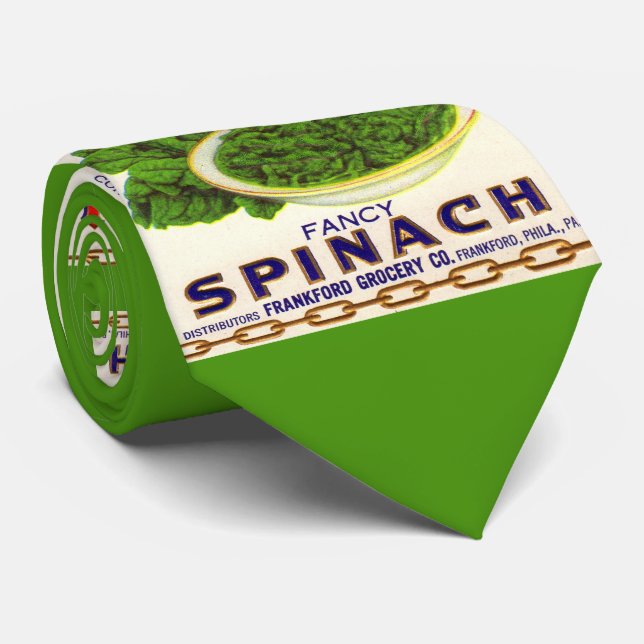 1930s Unity fancy spinach can label print Tie (Rolled)