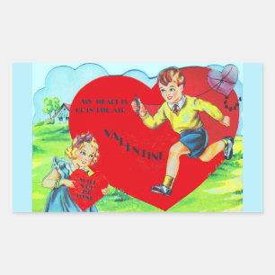 1930s Valentine My Heart Is Up In the Air Sticker