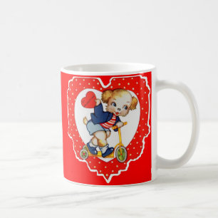 1930s Valentine puppy dog riding scooter Coffee Mug