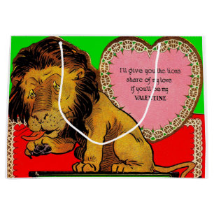 1930s Valentine The Lion’s Share of My Love Large Gift Bag