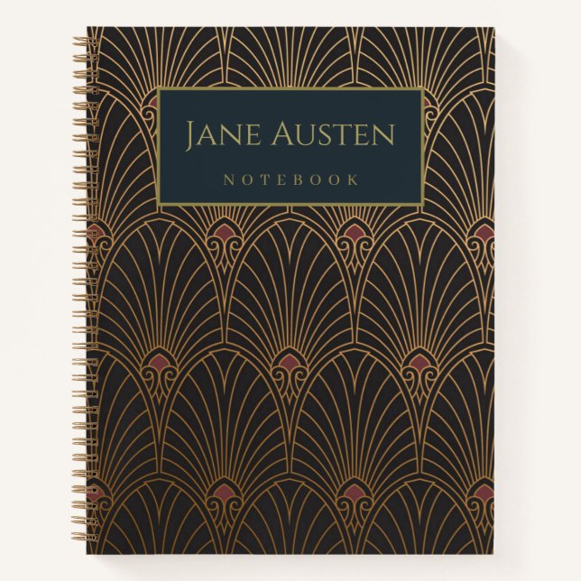 1930's vintage art deco wallpaper Personalized Notebook (Front)