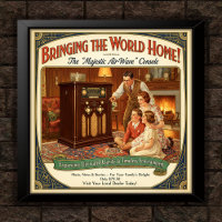 1930s Vintage Radio Console Advertising Poster