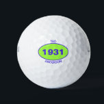 1931 90th Birthday Green Name Any Year Golf Balls<br><div class="desc">1931 90th Birthday Green Name Any Year Golf Balls.
Personalize with your First Name and Last Name and edit the Year for any Golf Ball offered by Oval Logo.</div>
