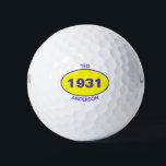 1931 90th Birthday Yellow Name Any Year Golf Balls<br><div class="desc">1931 90th Birthday Yellow Name Any Year Golf Balls.
Personalize with your First Name and Last Name and edit the Year for any Golf Ball offered by Oval Logo.</div>