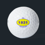 1931 90th Birthday Yellow Name Any Year Golf Balls<br><div class="desc">1931 90th Birthday Yellow Name Any Year Golf Balls.
Personalize with your First Name and Last Name and edit the Year for any Golf Ball offered by Oval Logo.</div>