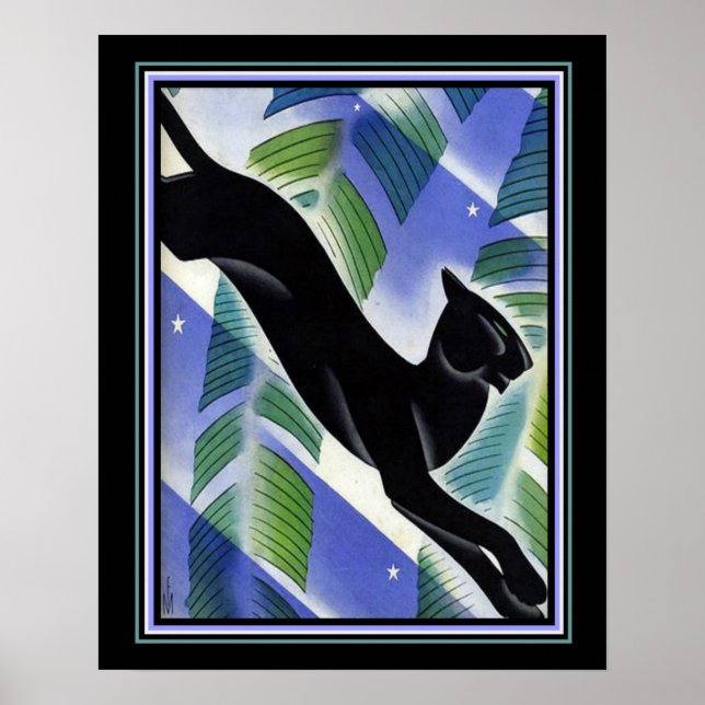 1931 Art déco "Black Panther" Imprimer 16x20 (Devant)
