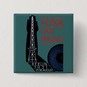 1931 German Radio and Music Expo 2 Inch Square Button