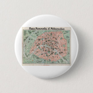1932 Art Deco Map of Paris, France 2 Inch Round Button