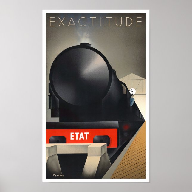 1932 Exactitude train voyage vintage Poster (Devant)