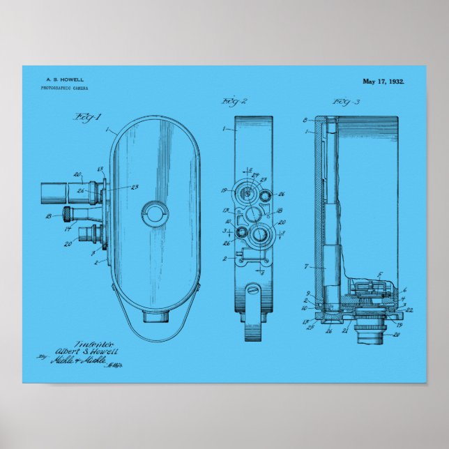 1932 Vintage Camera Patent Art Drawing Print (Front)