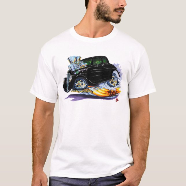 1933-36 Willys Black Car T-Shirt (Front)