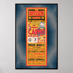 1933 BROADSIDE ADVERTISING MAGICIAN ETC POSTER
