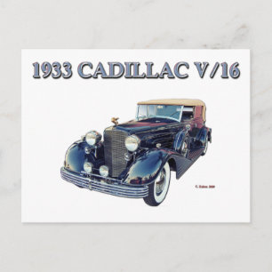1933 CADILLAC V/16 POSTCARD