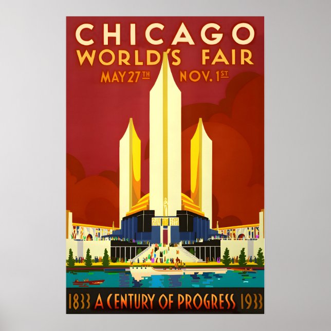 1933 CHICAGO WORLD'S FAIR Century of Progress New Poster (Front)