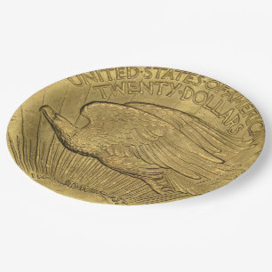 1933 Double Eagle Gold Coin Paper Plate