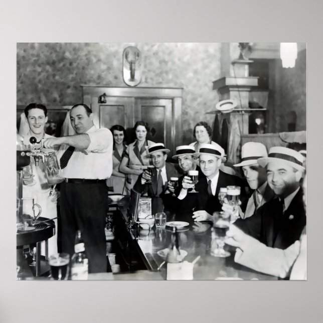 1933 PROHIBITION ENDS - TAPS FLOWING - CHEERS! POSTER (Front)