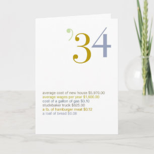 1934 Birthday Fun Facts Card