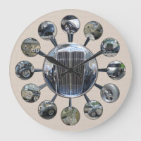 1934 Cabriolet Hupmobile Round Wall Clock