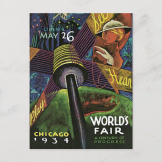 1934 Chicago World's Fair Vintage Postcard
