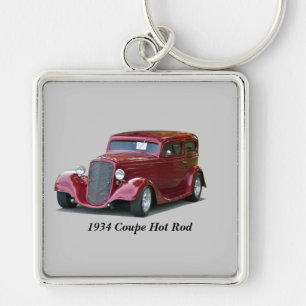 1934 Customized Coupe Hot Rod Keychain