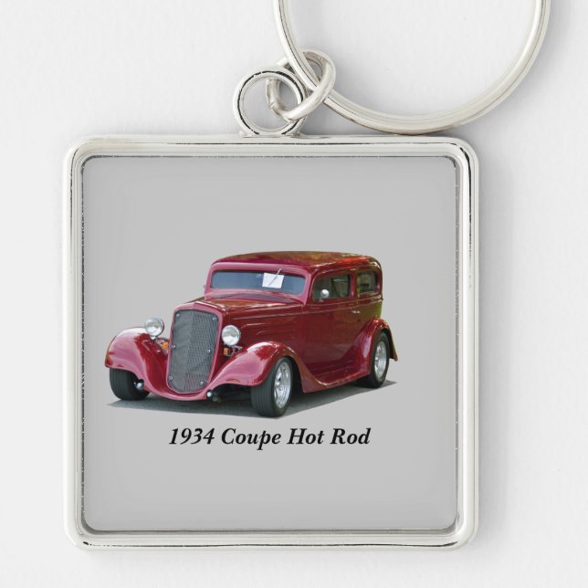 1934 Customized Coupe Hot Rod Keychain (Front)