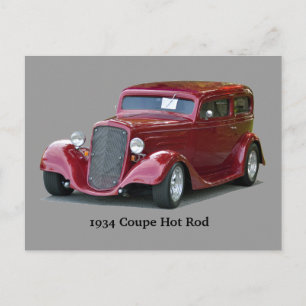 1934 Customized Coupe Hot Rod Postcard
