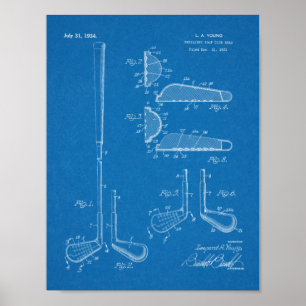 1934 Golf Club Head Patent Art Drawing Print
