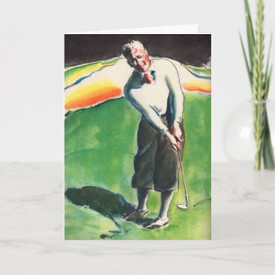 1934 golfing print card