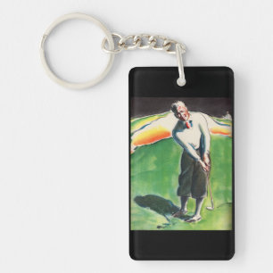 1934 golfing print keychain