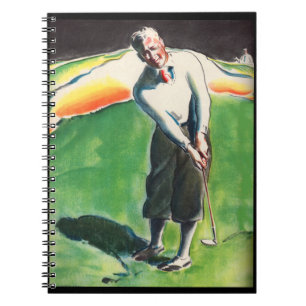 1934 golfing print notebook