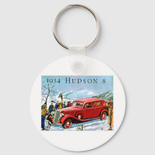 1934 Hudson 8 Vintage Automobile Advertisement Keychain