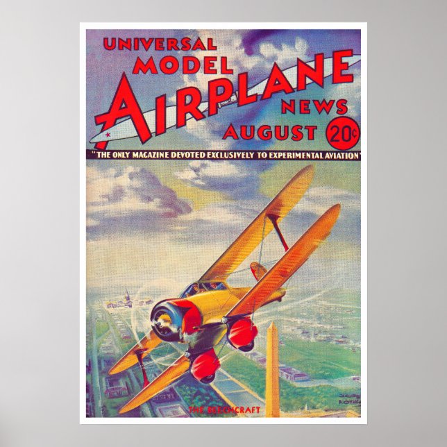 1934 MAGAZINE: MODEL AIRPLANE NEWS  POSTER (Front)