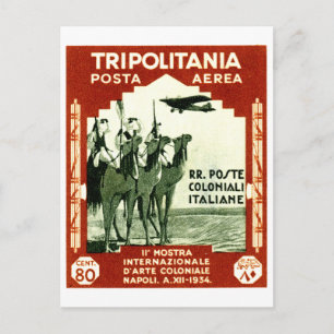 1934 Tripolitania 80 centesimi stamp Postcard