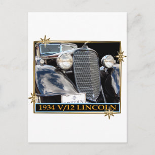 1934 V-12 LINCOLN POSTCARD