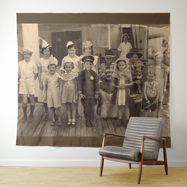 1935 childrens shipboard costume party tapestry (In Situ (Horizontal))