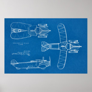 1935 Flying Car Boat Airplane Patent Drawing Print