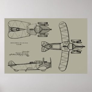 1935 Flying Car Boat Airplane Patent Drawing Print
