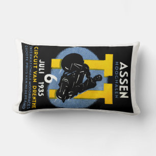 1935 International Motorcycle Races Lumbar Pillow