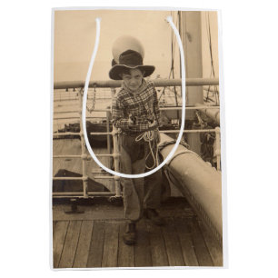 1935 juvenile cowboy on shipboard medium gift bag