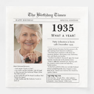1935 Newspaper Birthday Napkin