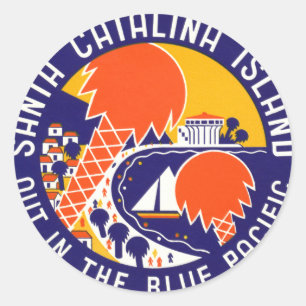 1935 Santa Catalina Island Classic Round Sticker
