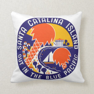 1935 Santa Catalina Island Throw Pillow