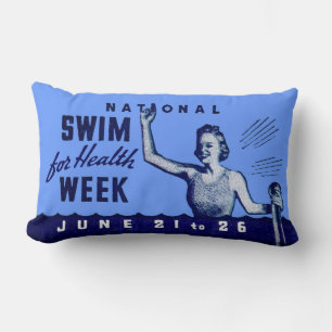1935 Swim For Health Lumbar Pillow
