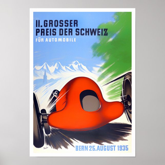 1935 Switzerland Grand Prix vintage racing Poster (Front)
