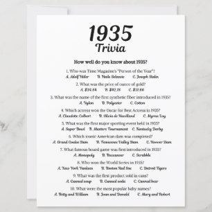 1935 Trivia Game