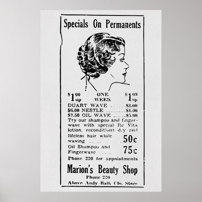 1935 Vintage Beauty Ad Poster (Front)