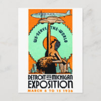 1936 Detroit + Michigan Expo Poster